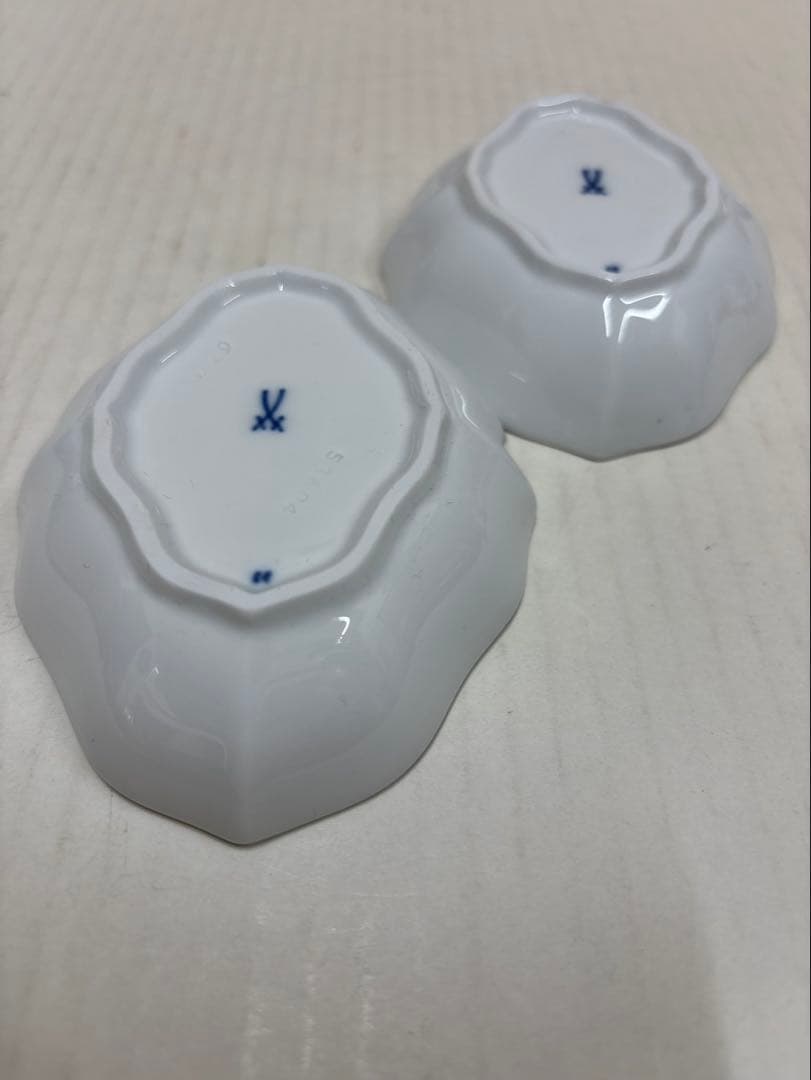 マイセン 一級品 ブルーオニオン ( 菱形 ) オーバルプレート 2枚