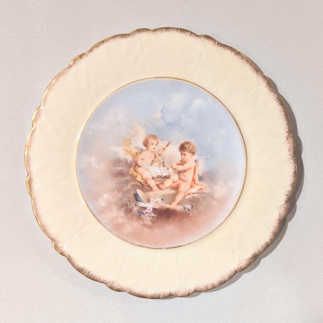 フランス　リモージュ　天使　エンジェル　プレート　音楽　アンティーク