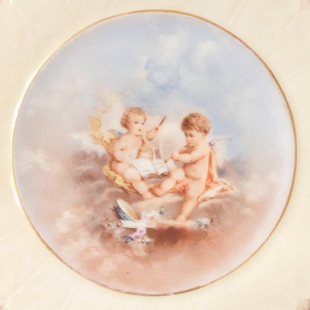 フランス　リモージュ　天使　エンジェル　プレート　音楽　アンティーク