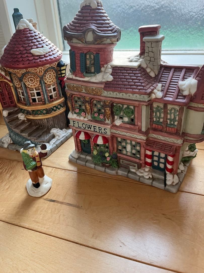 クリスマス装飾用陶器建物セット