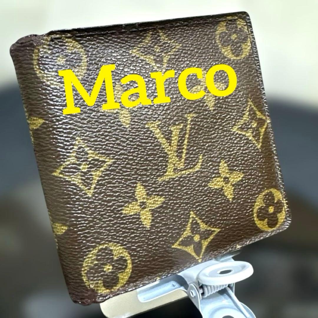 ⑦☆在庫SALE/良品☆モノグラム♪マルコ☆2つ折り財布★ポケット有