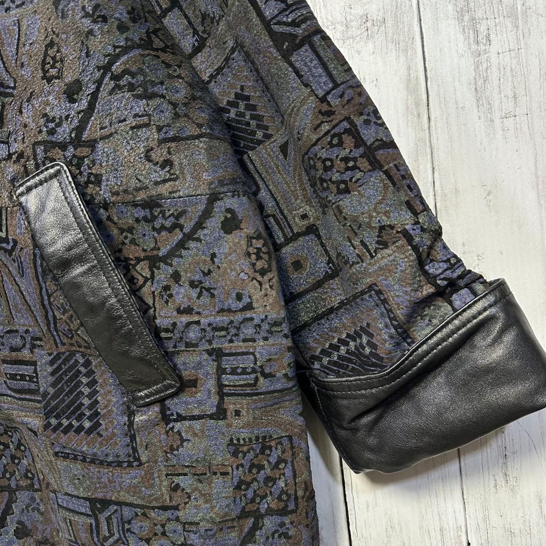 【Whoおまとめ】VINTAGE☆レザープリント☆総柄レザージャケット