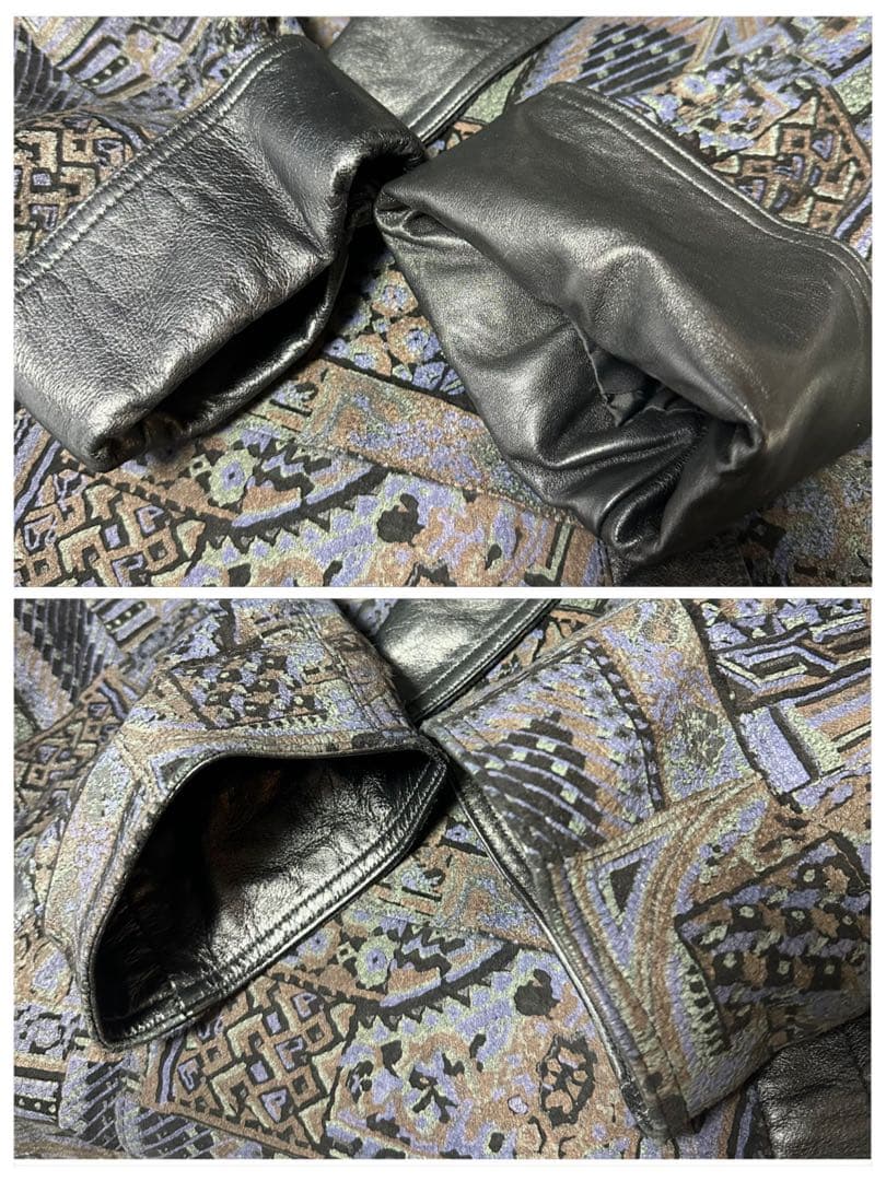 【Whoおまとめ】VINTAGE☆レザープリント☆総柄レザージャケット