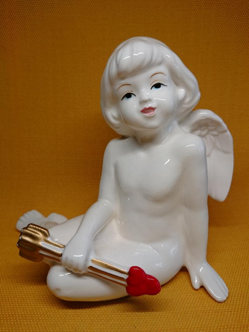 【美品】人形　天使　陶器　オブジェ　置物　インテリア　工芸品　美術品　A3113