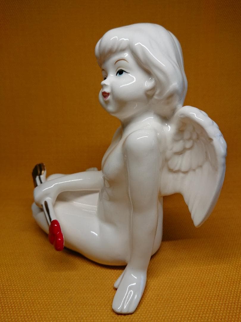 【美品】人形　天使　陶器　オブジェ　置物　インテリア　工芸品　美術品　A3113