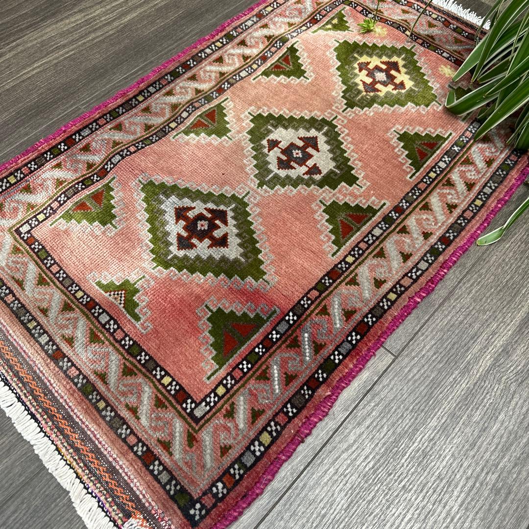 82x50cmヴィンテージ トライバル ラグトルクメン手織り絨毯