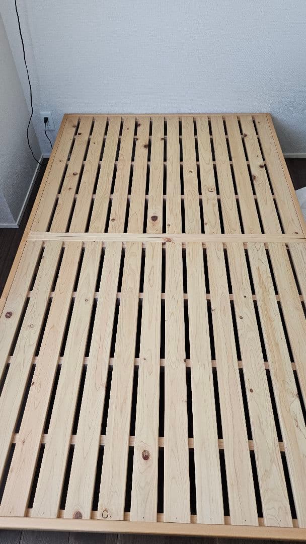 ひのきすのこベッド　セミダブルベッドフレーム