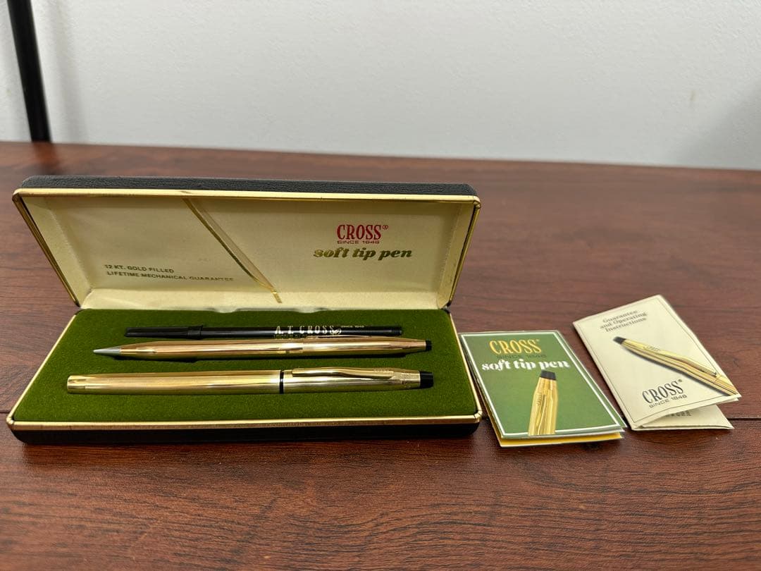 ★良品クロス12金張★ソフトチップペン＆鉛筆セット希少