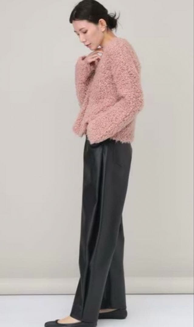 Curensology カーリーウールニットプルオーバー ピンク