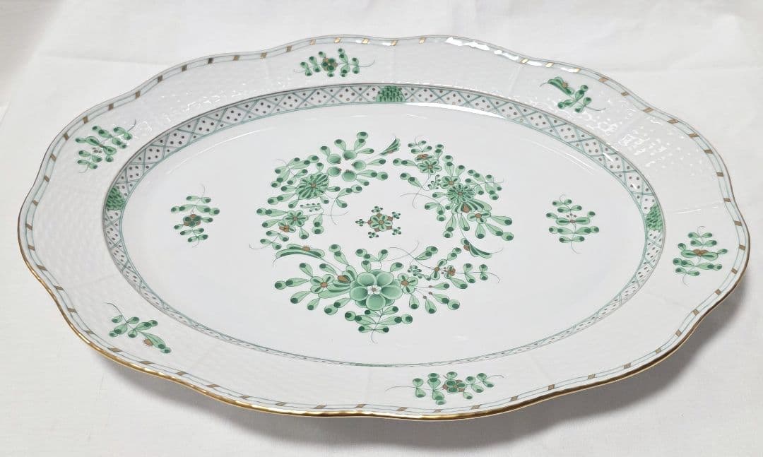 ヘレンド 森の宝物【オーバルプレート】waldstein green