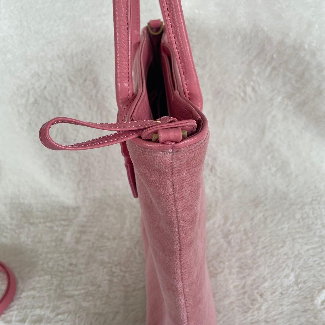 FEILER フェイラー ユニカラー トートバッグ ショルダーバック ピンク