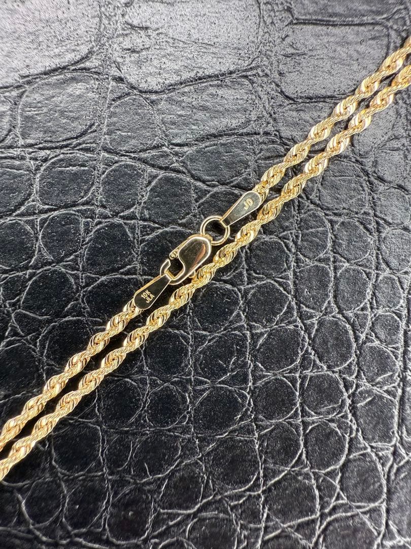 アクセサリー 10K Gold Rope Necklace 46cm 2mm