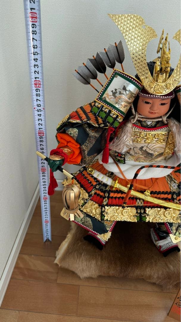 五月人形　子供大将飾　黑一曙 峰月　鎧着武者人形　端午の節句