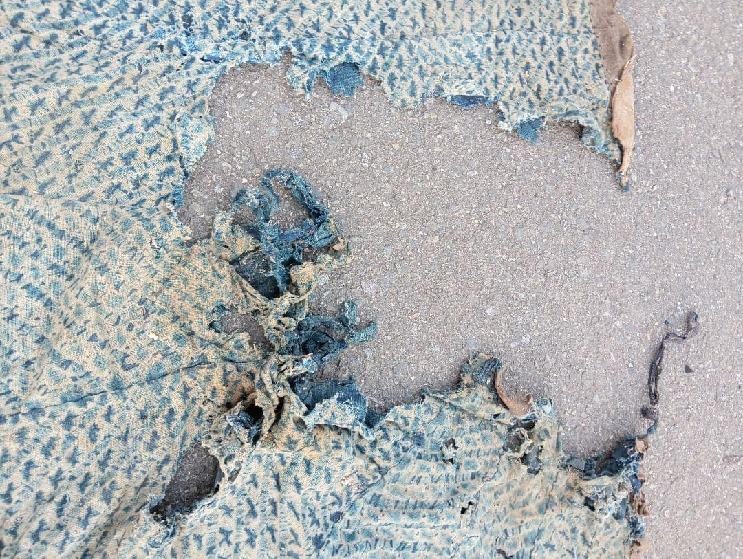 襤褸　合羽　江戸　古布　刺子　リメイク　ボロ　綿　藍染　時代劇 レインコート