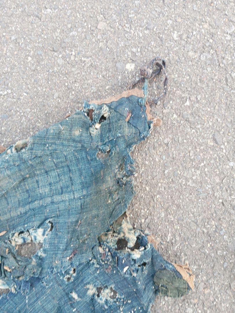 襤褸　合羽　江戸　古布　刺子　リメイク　ボロ　綿　藍染　時代劇 レインコート