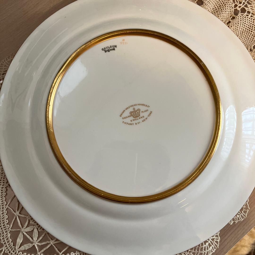 英国アンティーク　コウルドンーTiffany特注品プレート