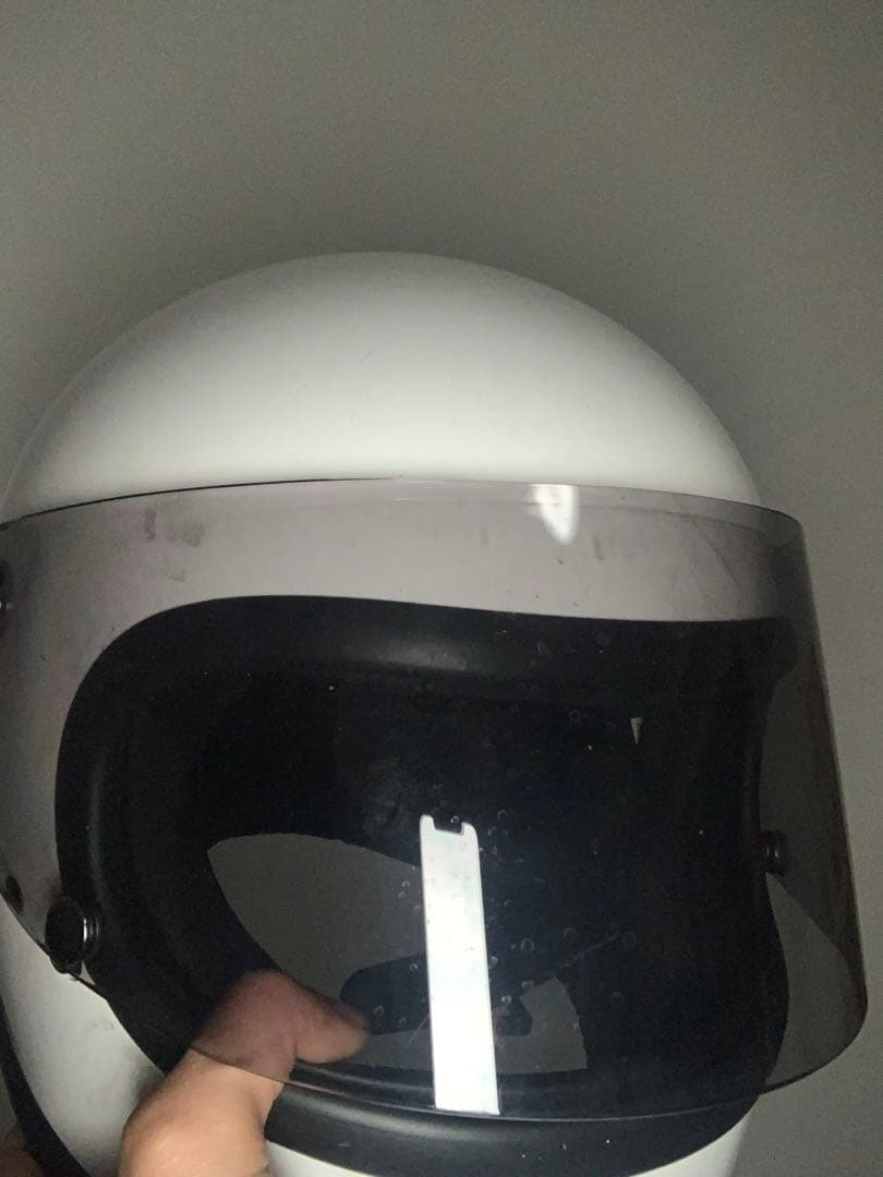 族ヘル　ホワイト　フルフェイス　バイク　ヘルメット　Mサイズ　インカム付き