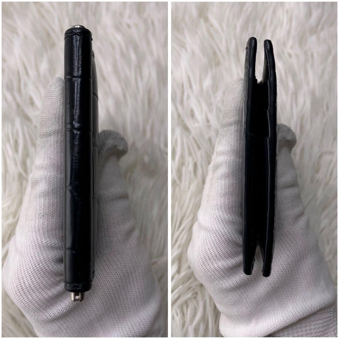 ⭐️極美品⭐️ サンローラン　マネークリップ　クロコ型押し　シルバー金具