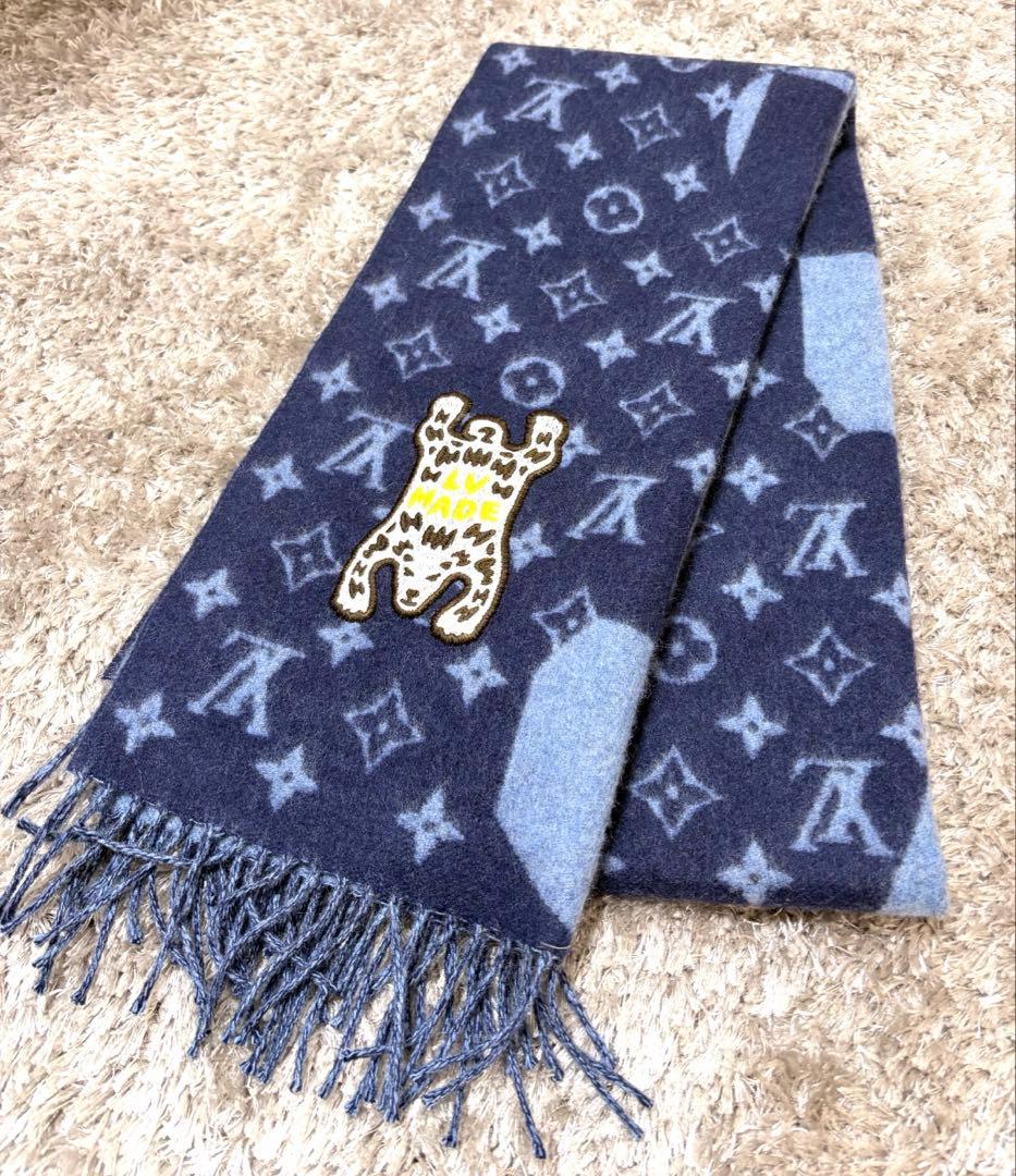 Louis Vuitton 限定品 ネイビー マフラー