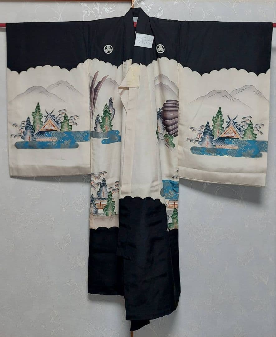 NA922アンティーク子供着物正絹着丈97センチ裄丈47センチ美品綺麗