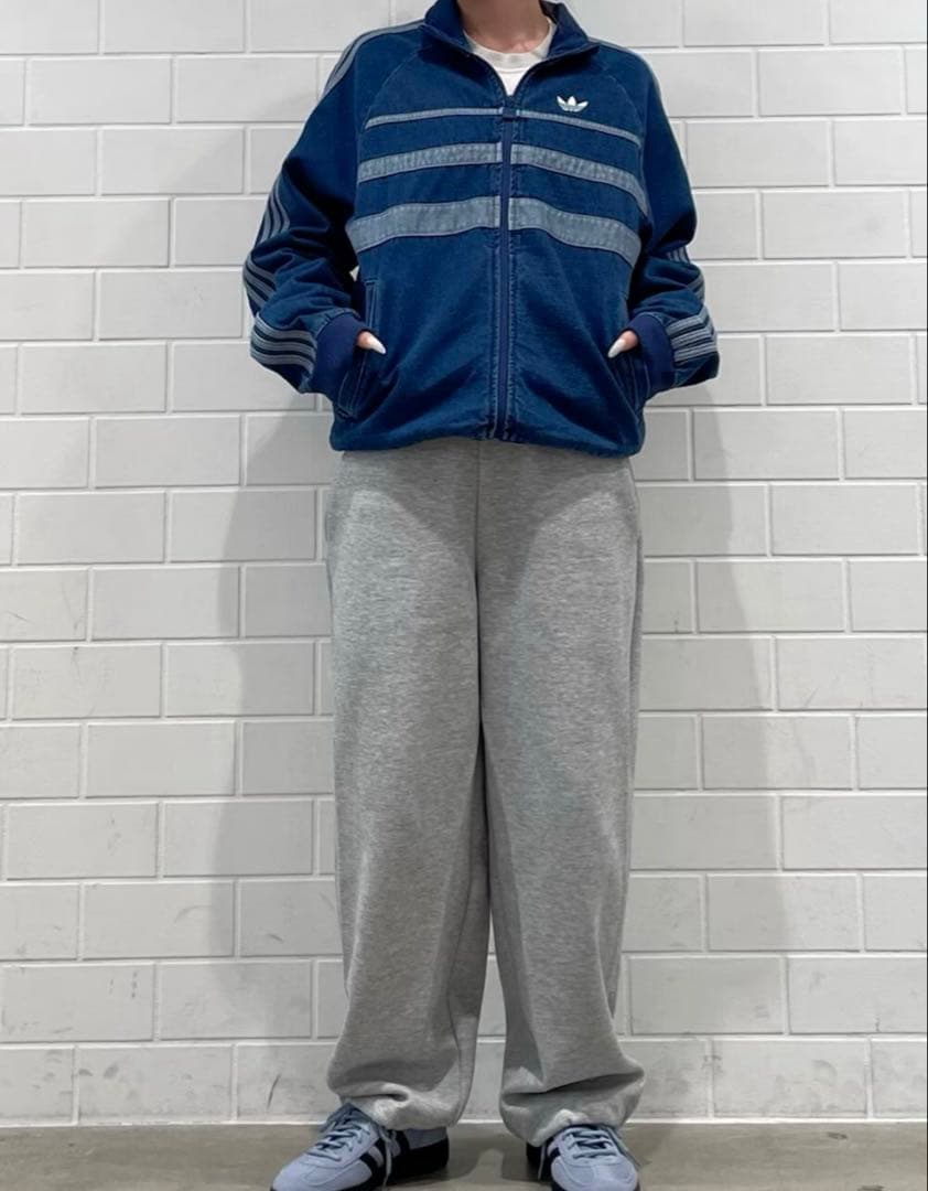 新品アディダス　ブルーデニム　ジャージ　トラックトップ　ジャケット　ジャンバー