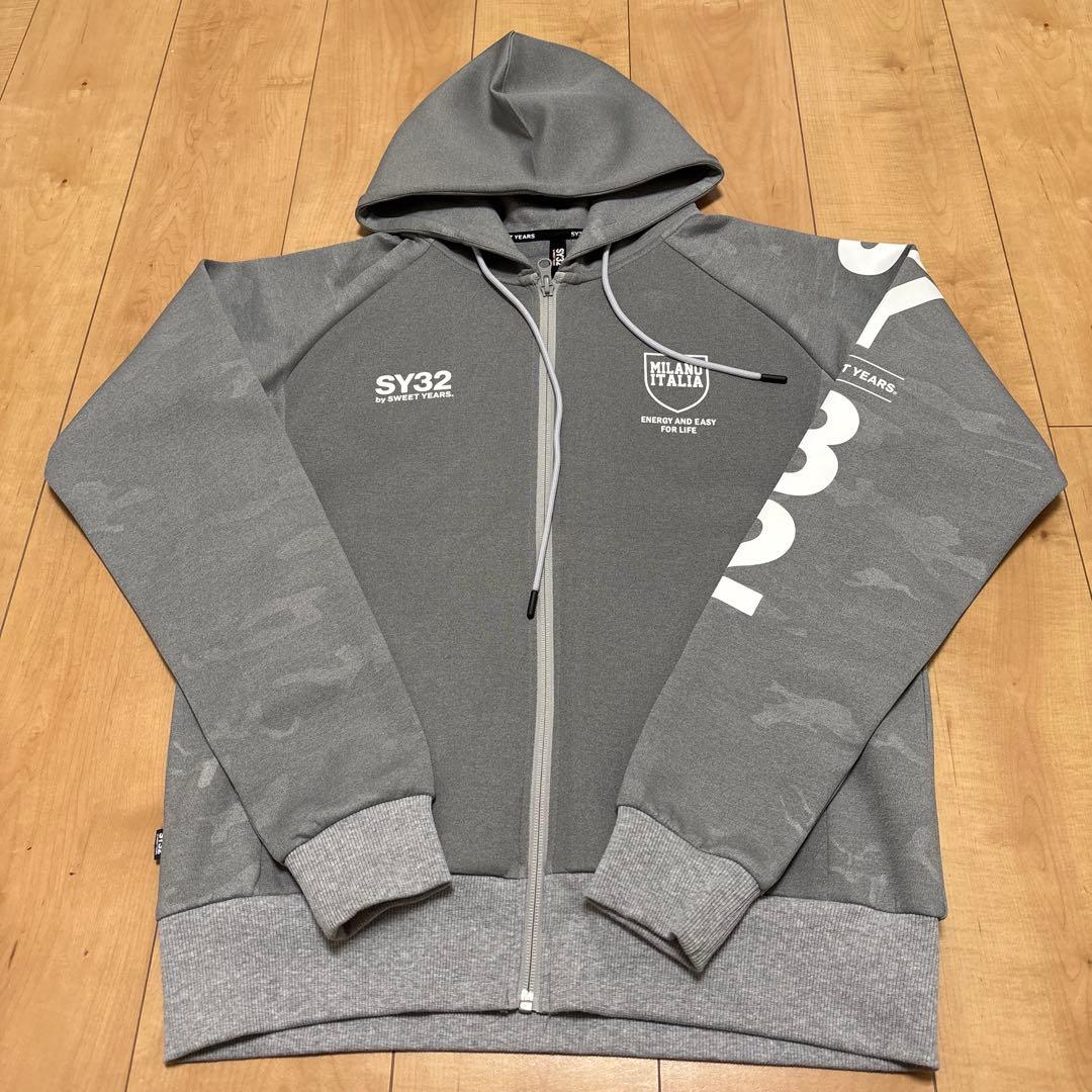 SY32 パーカー サイズM ゴルフウェア グレー カモフラ
