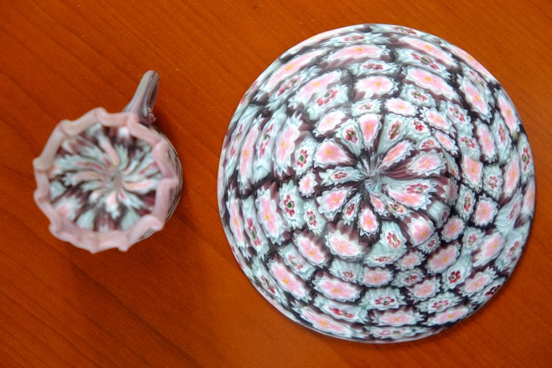 ミルフィオリ カップ＆ソーサー グラス 吹きガラス 江波冨士子/ムリーニ ガラス