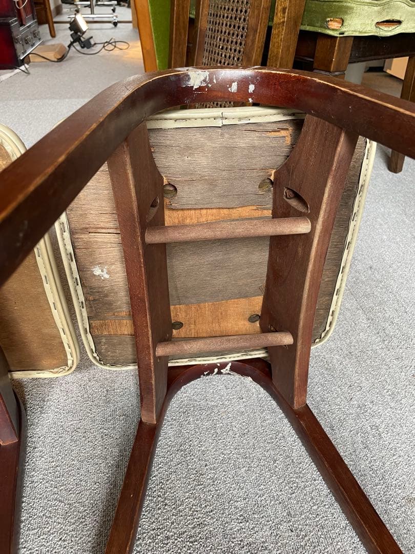 秋田木工　スタッキングスツール 剣持勇　ヴィンテージ　アンティーク　白　2脚