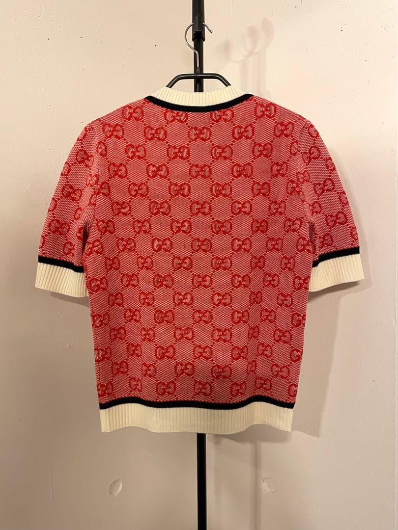 極美品GUCCIグッチ国内正規品GGモノグラム半袖ニットセータートップスXS
