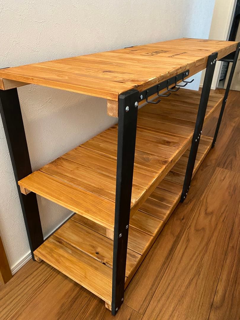 奥行き32cmバージョン アイアン風　3段ラック　飾り棚　アメリカン