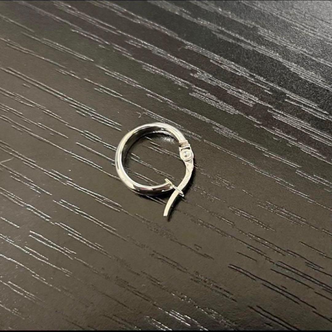 18K 18金 ホワイトゴールド ピアス フープ15mm