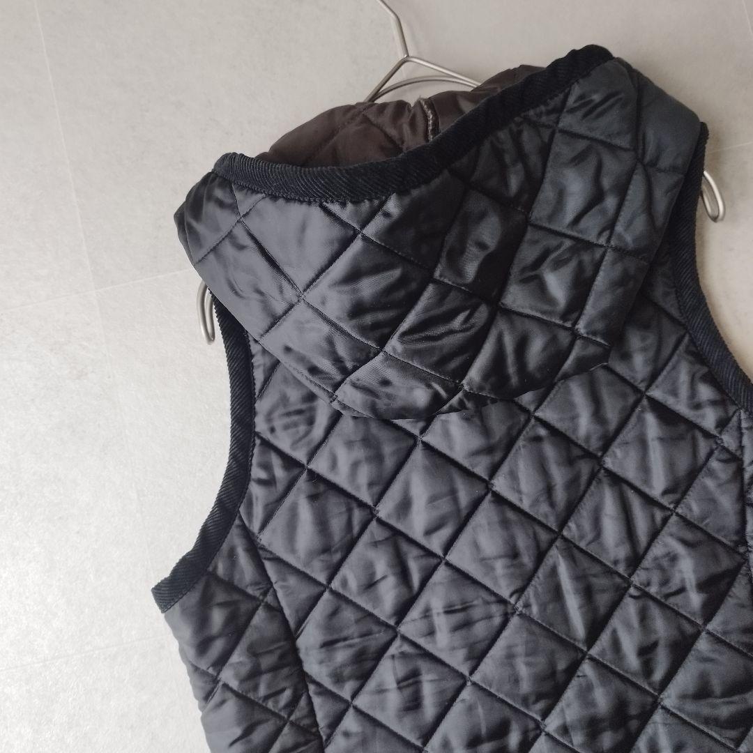 英国製 ラベンハム キルティングジャケット フーディーダウンベスト Sサイズ 黒