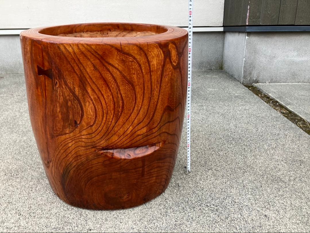 【中古臼＋杵セット】木製餅つき臼 フルメンテ済み No.3