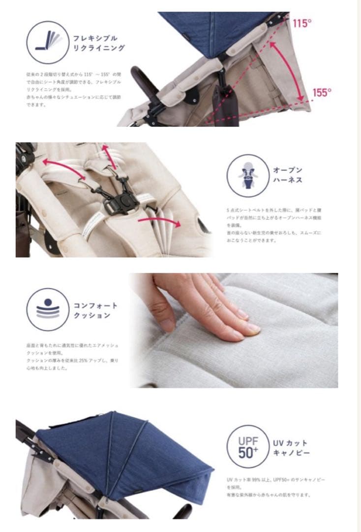 美品　エアバギー ココプレミア　フロムバース　アースブルー×サンド