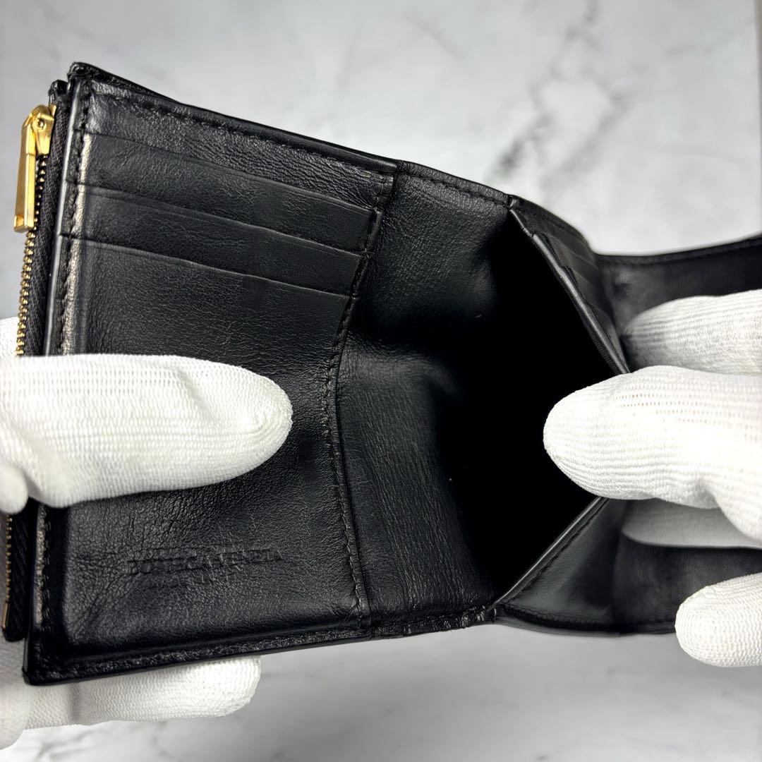 BOTTEGA VENETA ブラック 3つ折り 財布 カセット
