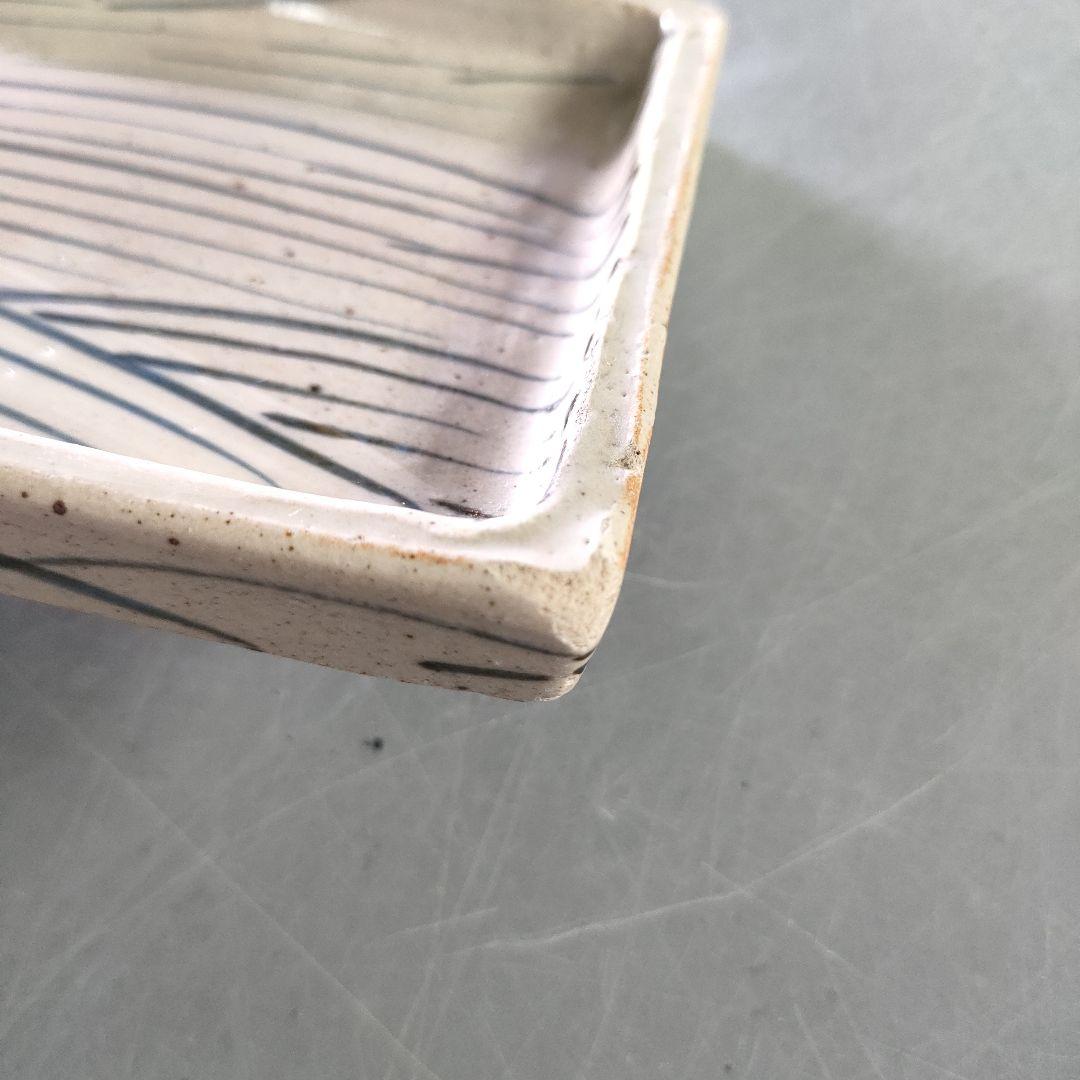 A1232-2/幸兵衛窯/加藤卓男/波文長方皿12客/角皿/飾皿/盛皿/懐石道具