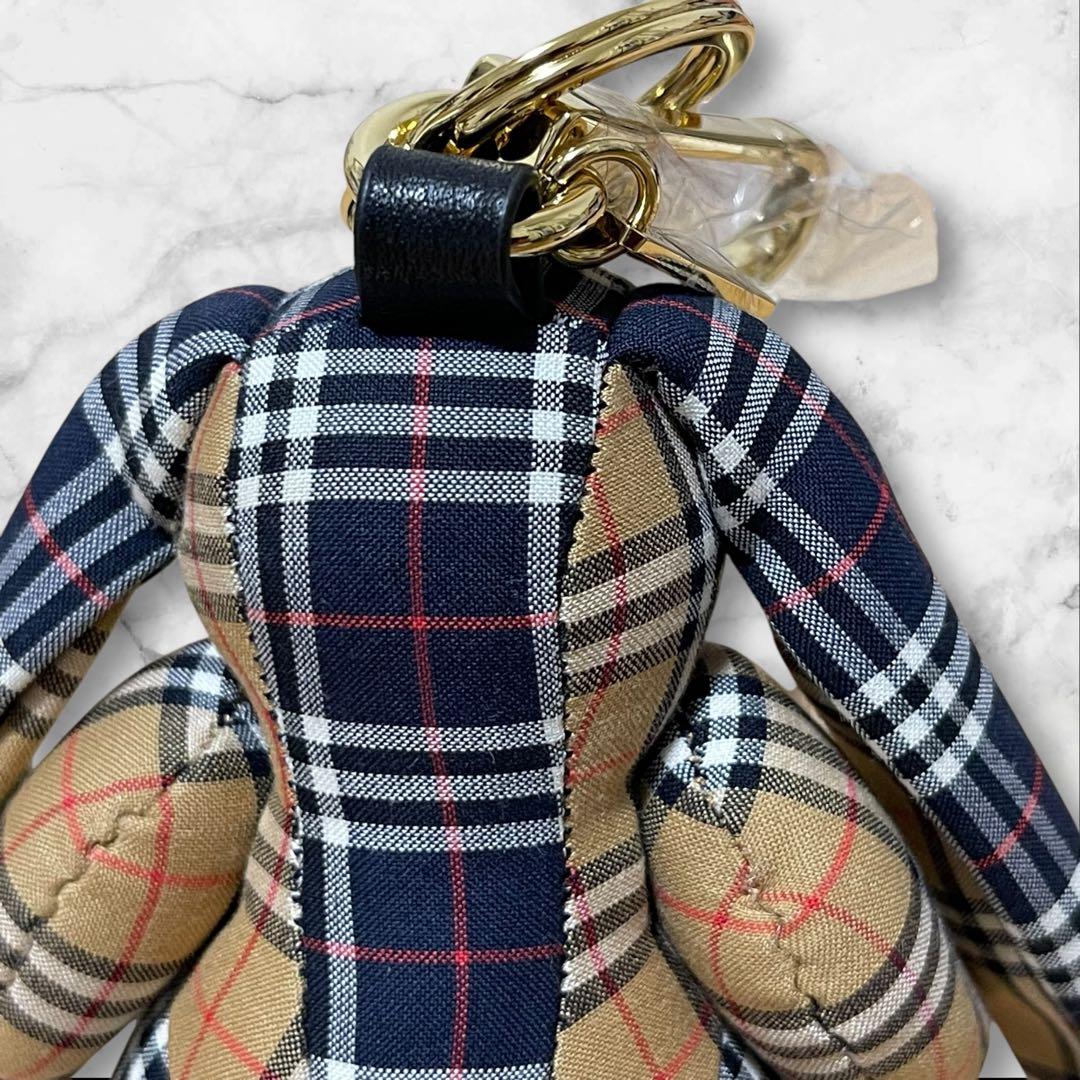 タグ付き！バーバリー チェック柄ラビット うさぎ チャーム コットン レザー
