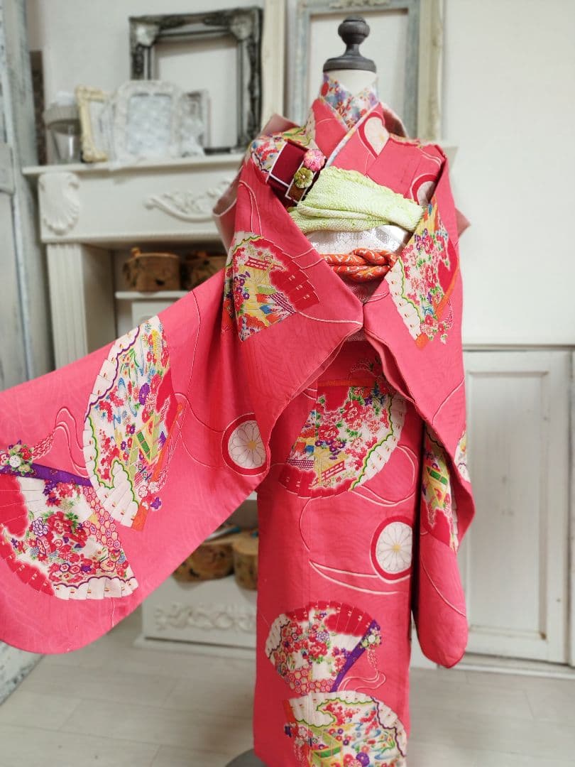 専用です☆アンティークピンク着物2点