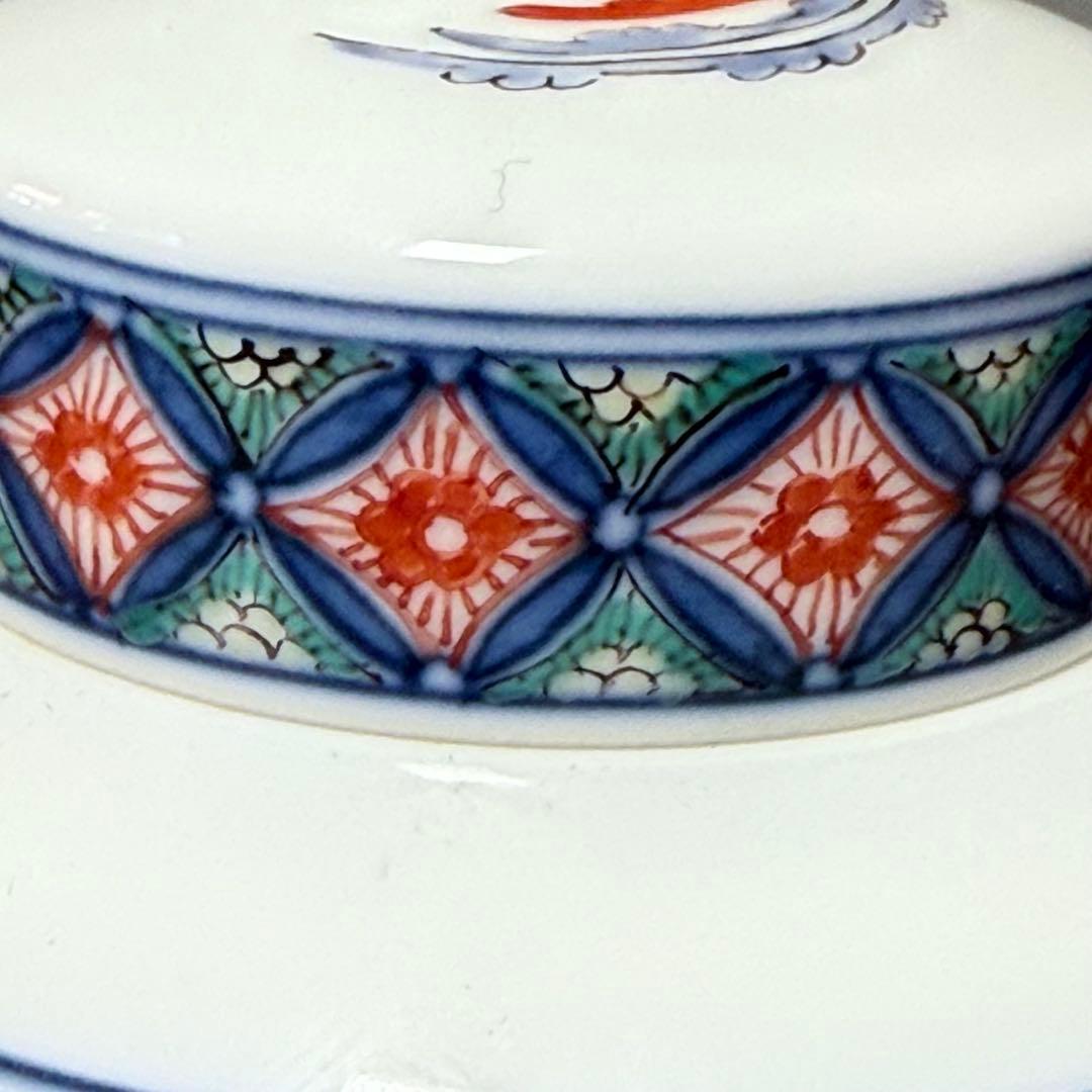 人間国宝　十四代　酒井田柿右衛門　茶壷 大 松竹梅地文　定価275,000円