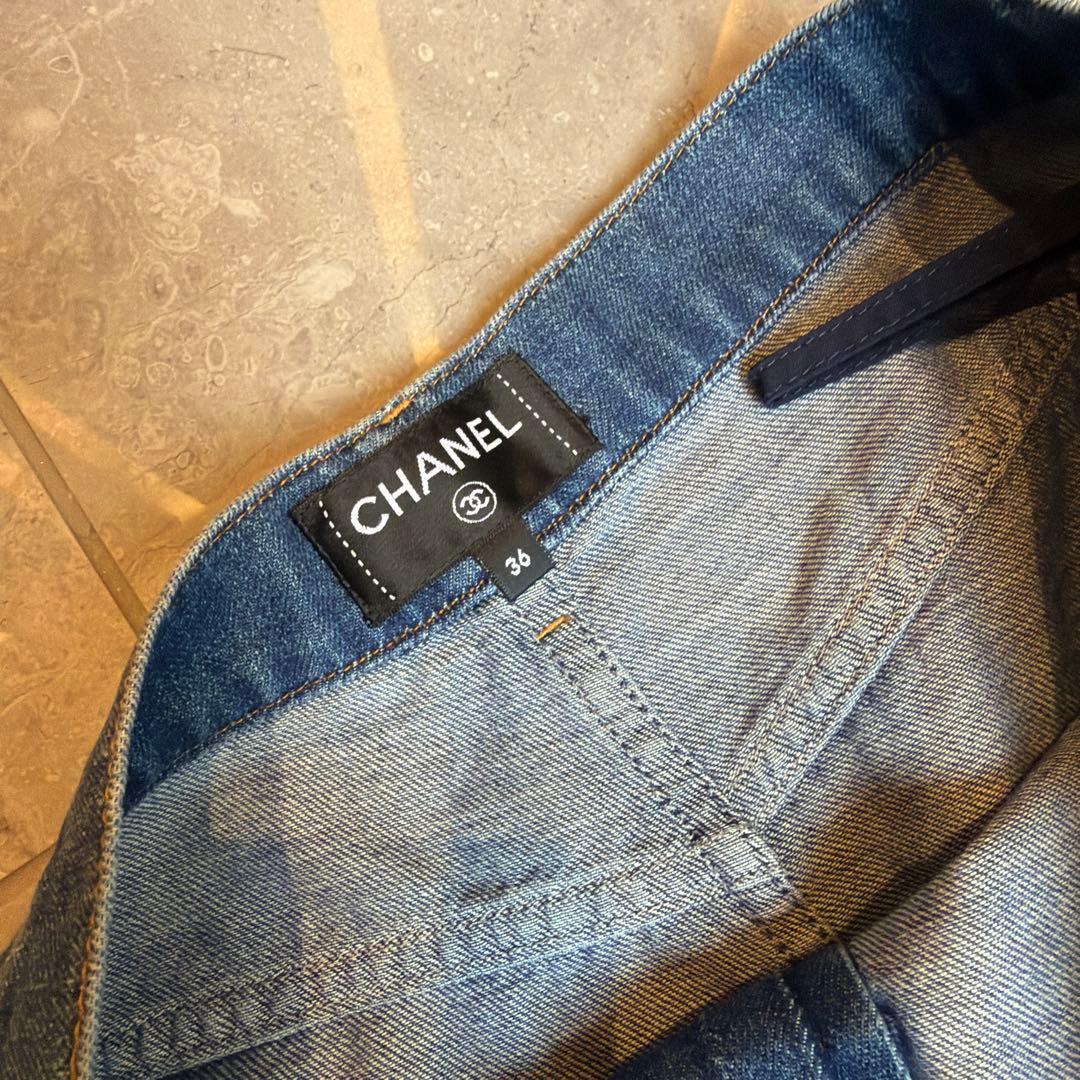 CHANEL デニムパンツ　ワイド　　36