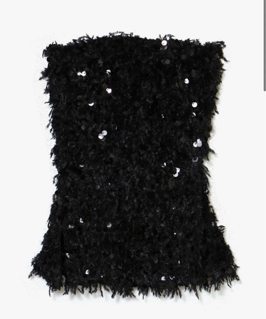 theredthread S fur sequins camisole 黒