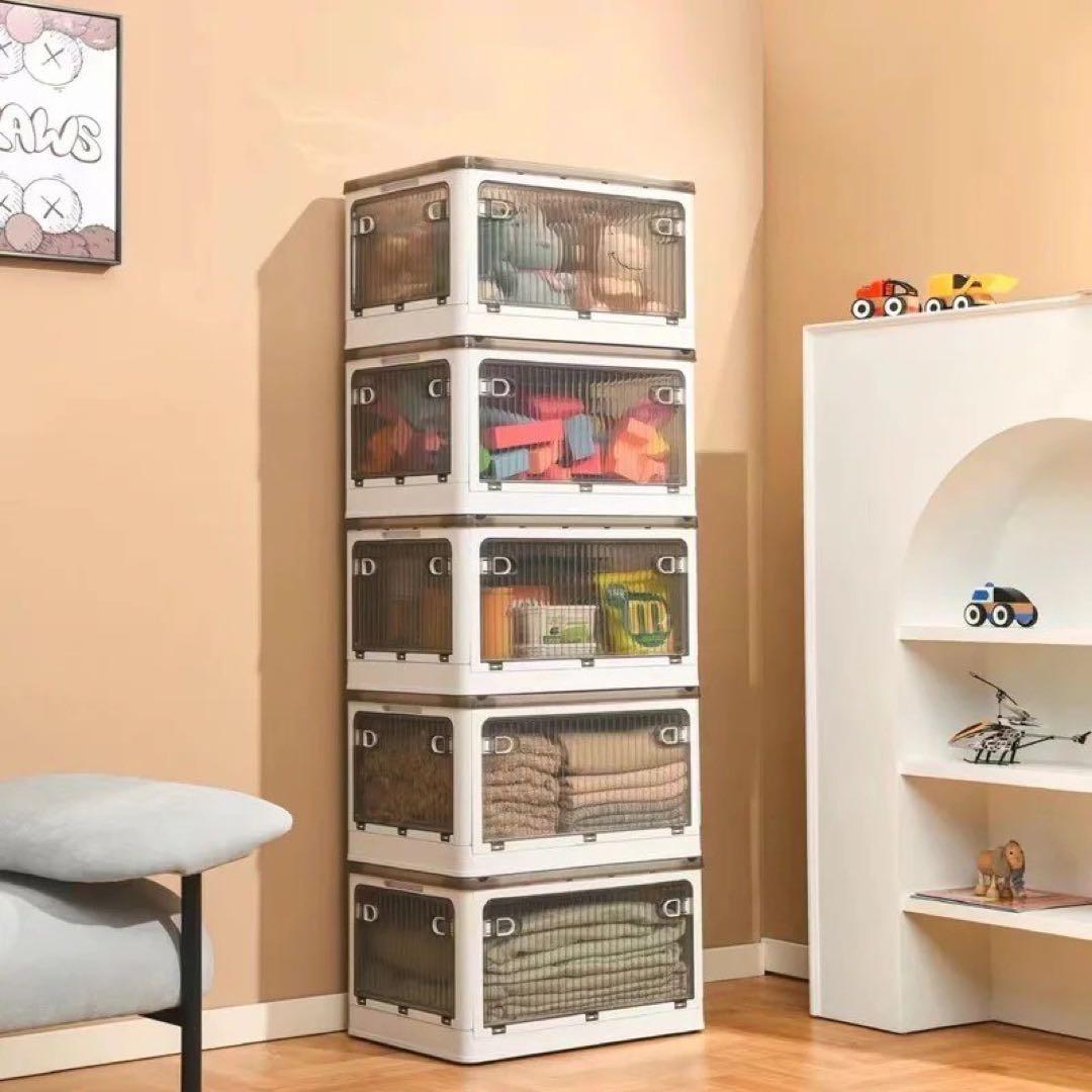 【3個セット】大容量 折り畳み 収納ボックス 衣装ケース キャスター付