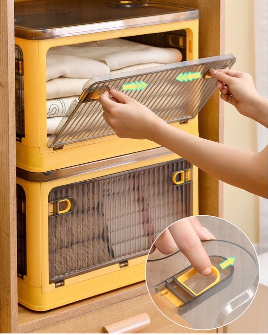 【3個セット】大容量 折り畳み 収納ボックス 衣装ケース キャスター付