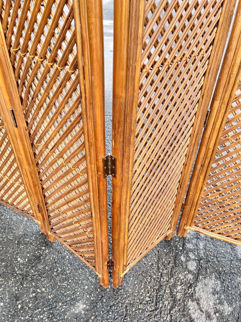 パーテーション ラタン パーティション 籐 衝立 おしゃれ 間仕切り 4連 和風