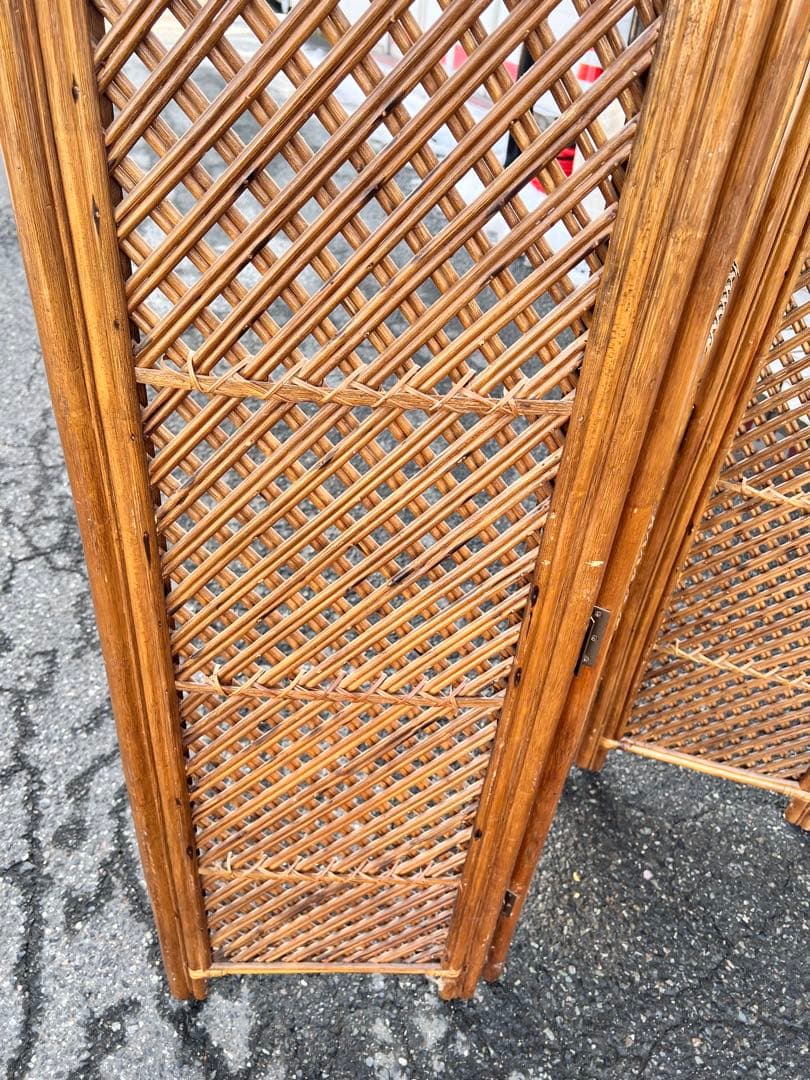 パーテーション ラタン パーティション 籐 衝立 おしゃれ 間仕切り 4連 和風