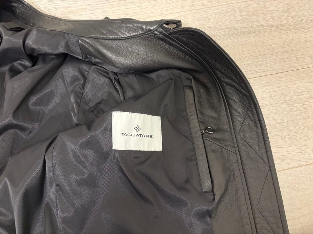 【美品 | 着用4回のみ】TAGLIATORE 46 秋冬 ライダース 黒 本革