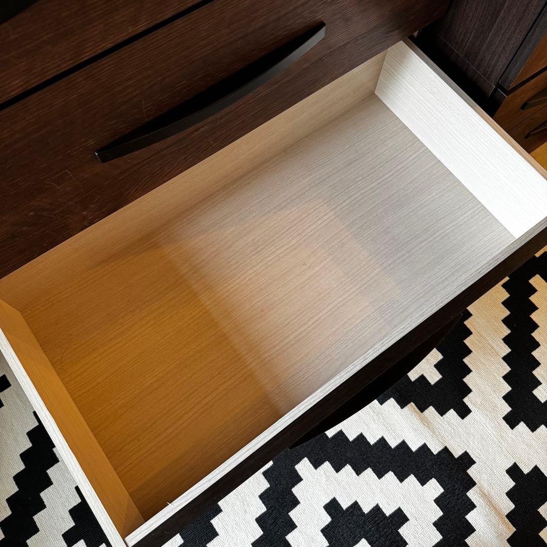 幅80cm 送料込 ウォルナット調 ハイチェスト たんす