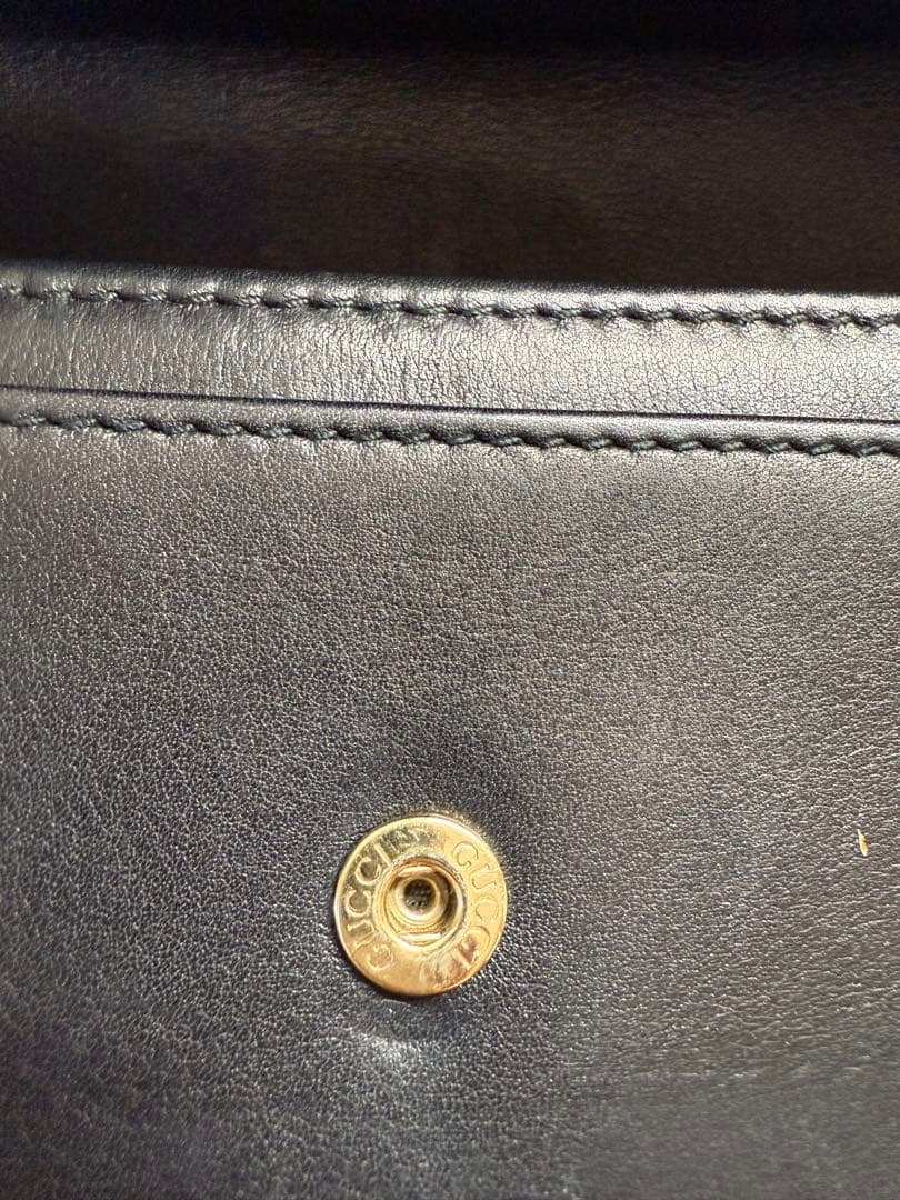 美品❗️GUCCI 黒レザー長財布 ゴールド金具