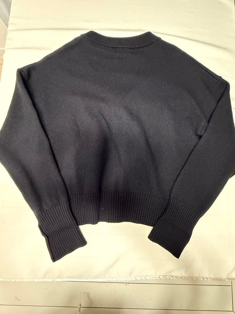 やちる　AMI PARIS 黒のハート刺繍カーディガン サイズXL