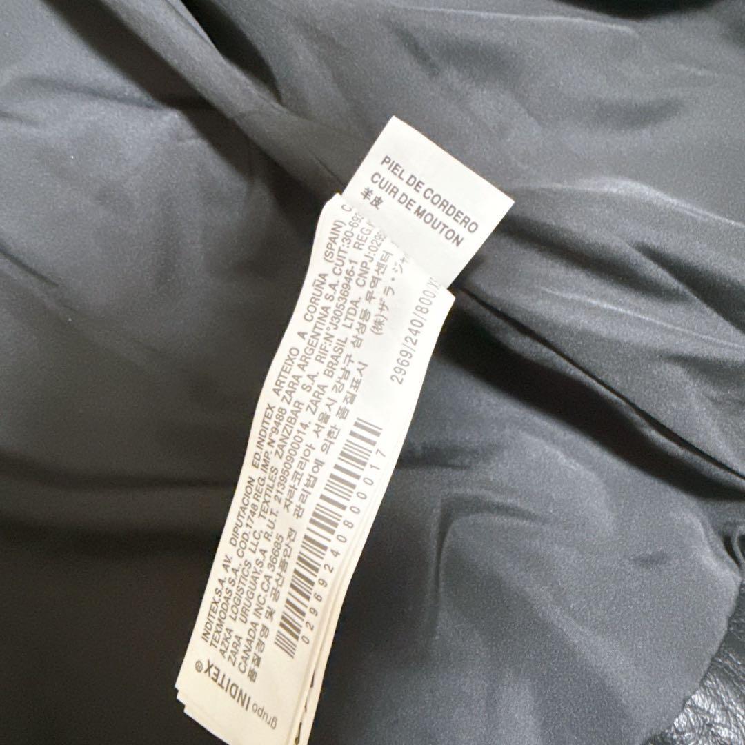 新品タグ付き✨ZARA ラムレザー　ライダースジャケット　ダブル　スタッズ　黒